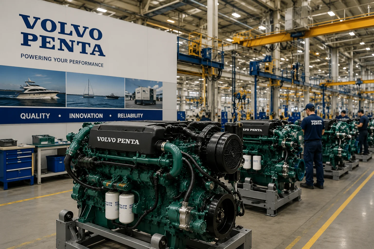خط تولید و مونتاژ موتورهای دیزل صنعتی Volvo Penta